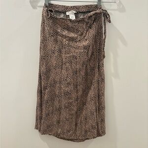 Leopard Print Wrap Skirt (Small)